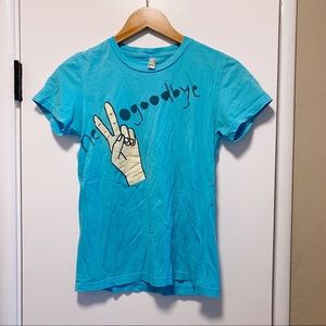 American Apparel Hellogoodbye Blue Band Shirt